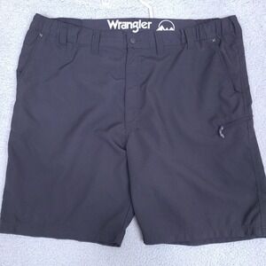 Wrangler Shorts Mens 46 Black Outdoor Utility Hiking‎ Stretch Pockets NW946BL
